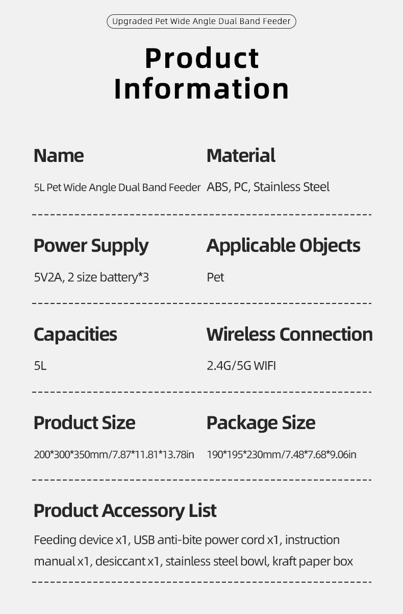 Pet Automatic Feeder 5L